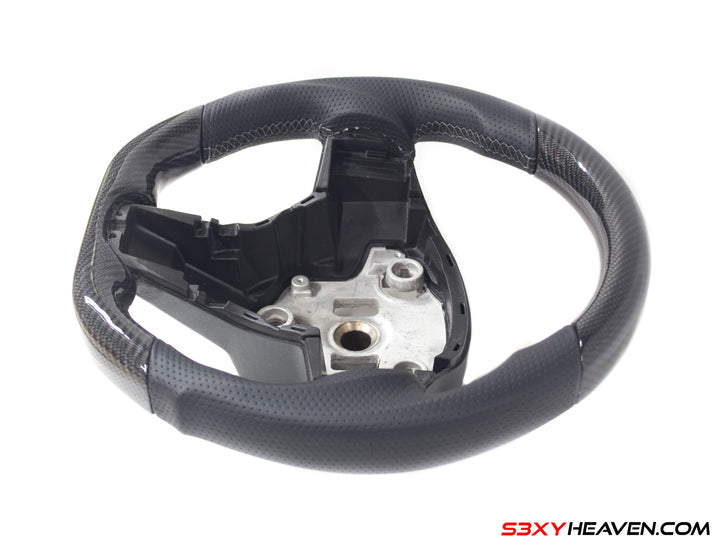 Handcrafted Steering Wheel for Model 3/Y - REAL Glossy Carbon Fiber