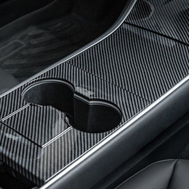 Carbon Fiber Center Console Trim Cover For Model 3