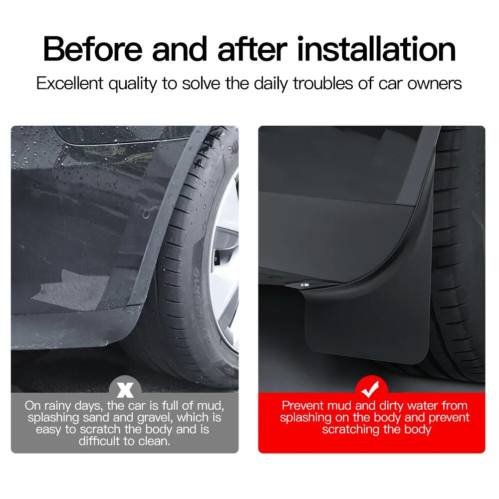 TPE Non Perforated Mudguard Set for Model 3/Y