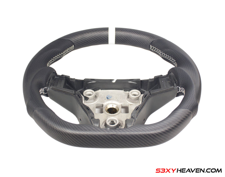 Handcrafted Steering Wheel for Model 3/Y - REAL Matte Carbon Fiber