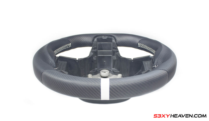 Handcrafted Steering Wheel for Model 3/Y - REAL Matte Carbon Fiber