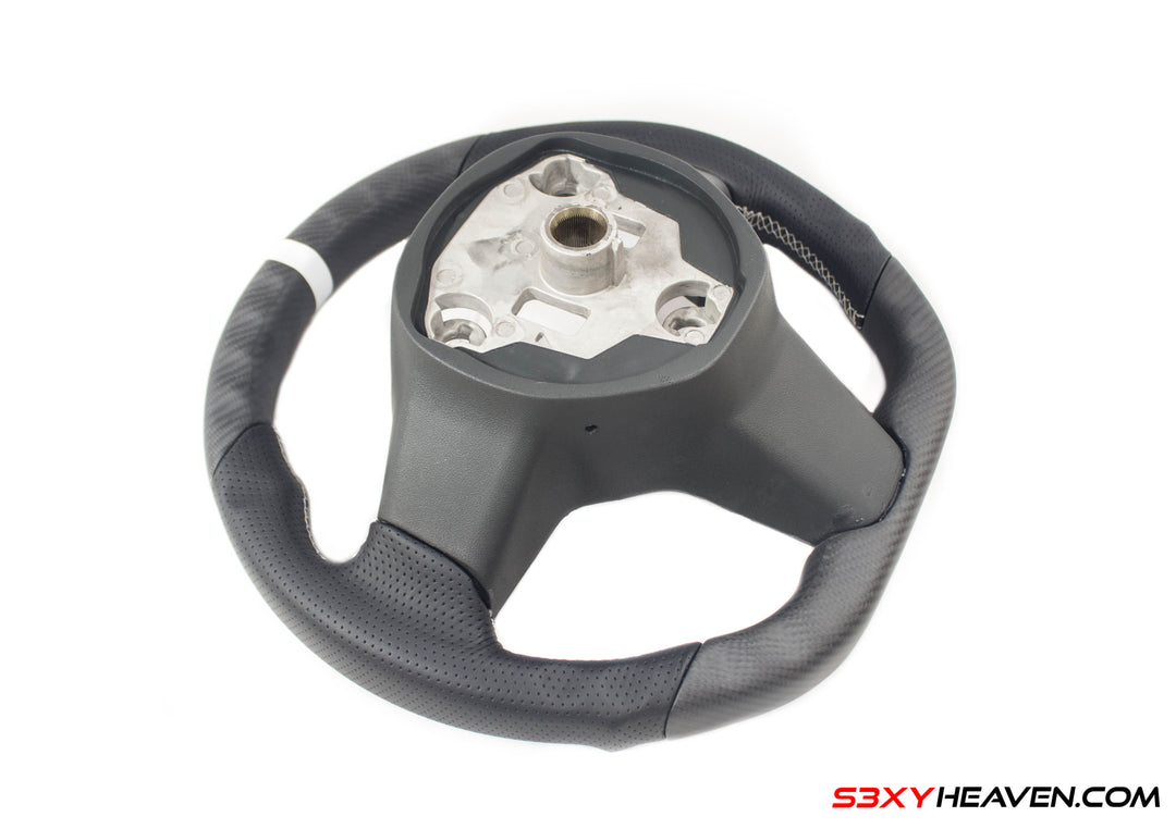 Handcrafted Steering Wheel for Model 3/Y - REAL Matte Carbon Fiber