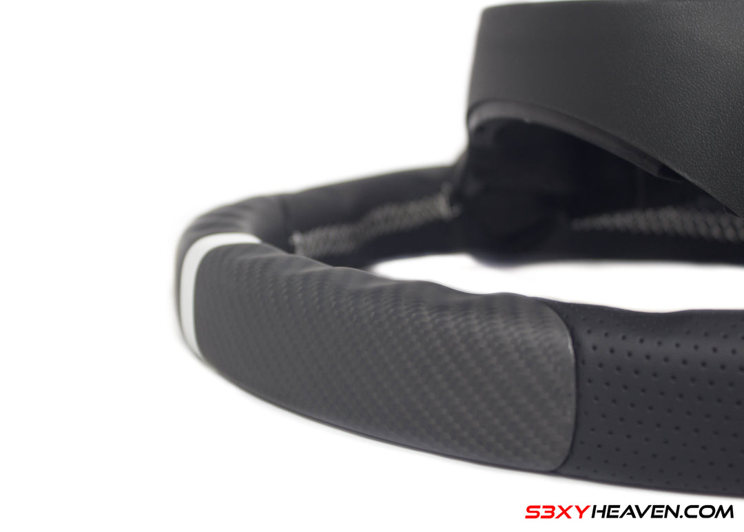 Handcrafted Steering Wheel for Model 3/Y - REAL Matte Carbon Fiber