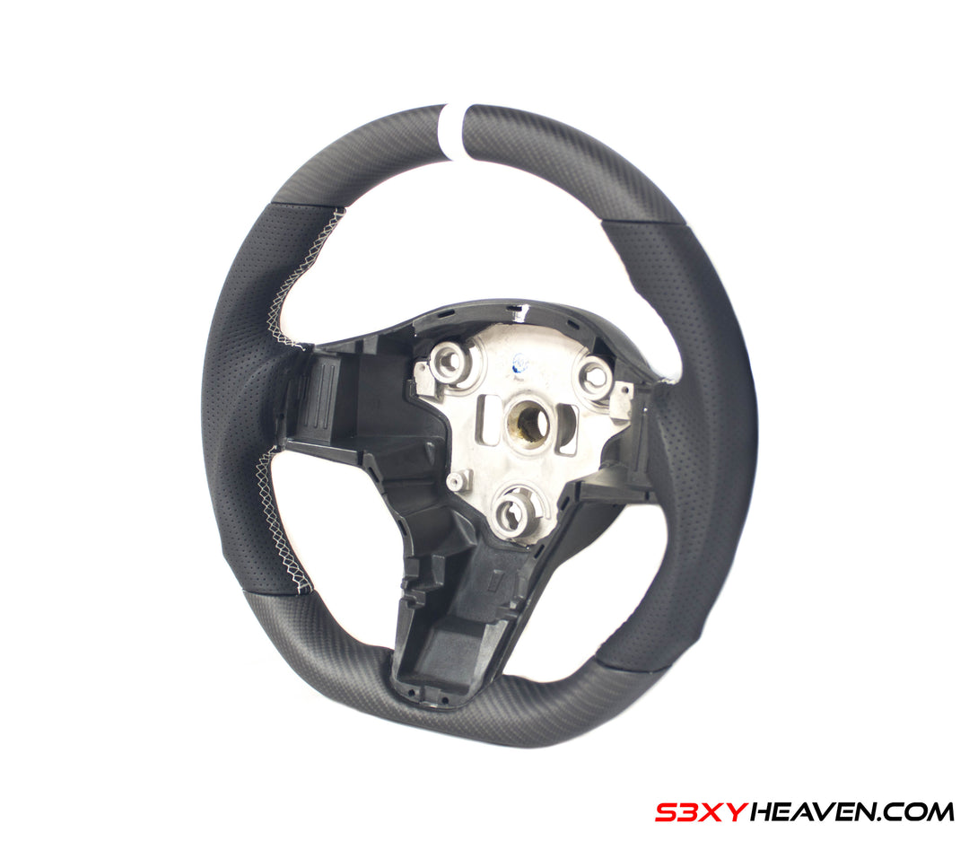 Handcrafted Steering Wheel for Model 3/Y - REAL Matte Carbon Fiber