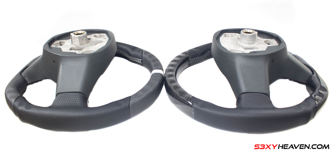 Handcrafted Steering Wheel for Model 3/Y - REAL Matte Carbon Fiber